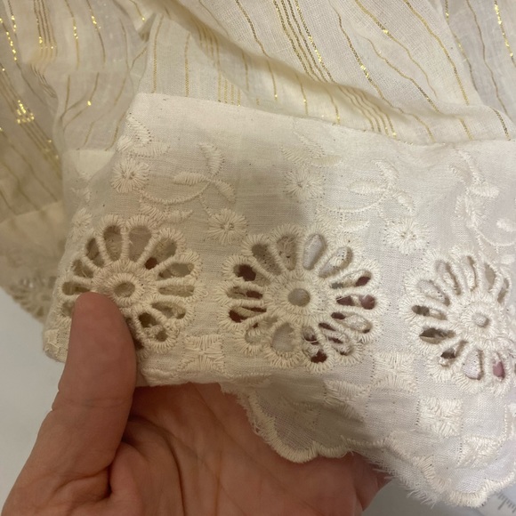 Boho Eyelet Maxi Skirt Size XL Cotton Boho Cream - Picture 4 of 7